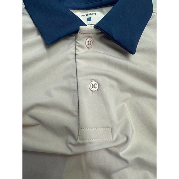 Jason Scott Golf Polo shirt Polyester-spandex Stripe sleeves Men Size S - Picture 6 of 9